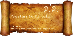 Paszternák Piroska névjegykártya