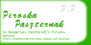 piroska paszternak business card